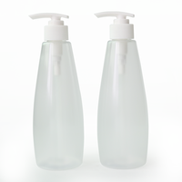 Bouteilles à pompe ovales en PET rechargeables pour emballages cosmétiques, soins de la peau, lotion, huile essentielle, shampoing pour cheveux, 400 ml, 100 % recyclables