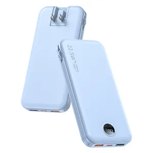 iPhone充电器12000mah 22.5w快速充电Type-C便携式充电器9000mah大容量Usb超薄电源，带交流插头