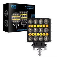 Phares carrés LED DXZ 4C-BW-37F 18W 12-24V, éclairage de travail de 4 pouces pour camion/tracteur/ATV/UTV/bateau - Garantie de 3 ans