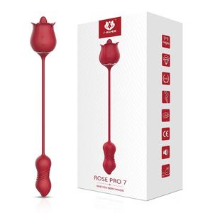 Jouet sexuel rose rouge vibrant pour femme, masturbateur corporel rechargeable par USB, étanche IPX7, <span class=keywords><strong>9</strong></span> fréquences, sensation de toucher réel, 50 dB - Product Image 1