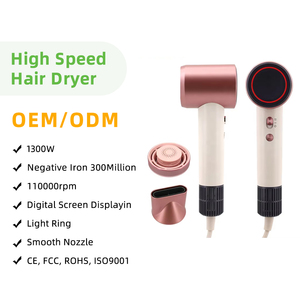 Sèche-cheveux professionnel silencieux avec diffuseur de boucles, écran couleur, certifié ROHS, 1300W, modèle sur pied (norme UK) - Product Image 1