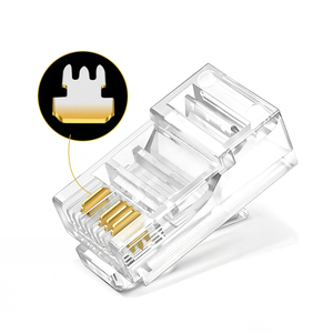 Bán buôn không được che chở vàng-mạ 8p4c 4-core pha lê đầu kết nối mạng kỹ thuật RJ45 kết nối - Product Image 4