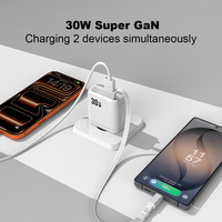 Chargeur rapide Type-C PD3.1 30W avec câble rétractable pour iPhone 18, adaptateur de chargeur mobile portable USB-A QC 18w Gan 30w
