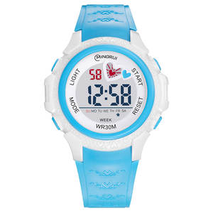 MINGRUI 8576122 <span class=keywords><strong>Orologio</strong></span> Digitale LED da Donna Nero Blu Rosa <span class=keywords><strong>Viola</strong></span> Rosso Impermeabile 3 Atm in Plastica - Product Image 6