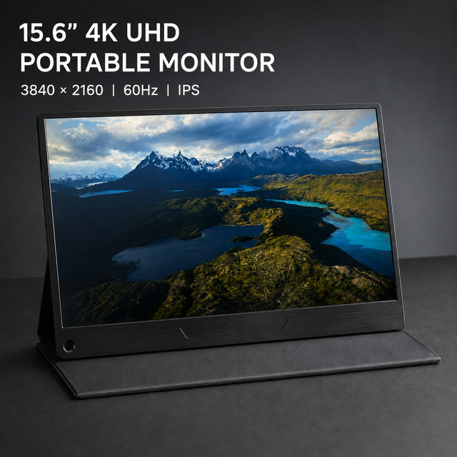 15.6 Inch 4K Portable Monitor IPS 100% SRGB UHD USB C External Display for Laptop OEM ODM