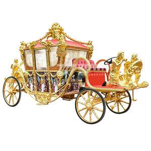 Royal Luxury Electric Sightseeing Buggies Golden Horse Carriage Cart Royal Wedding Horse Carriage para la venta EE. UU. - Product Image 1
