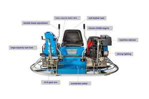 Rising Star 36in Ride on Gasolina Paleta Máquina 24HP Motor 160RPM Alta velocidad con 8 cuchillas para trabajos en concreto - Product Image 5