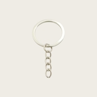 30 Customizable Round Flat Key Rings Plus 4 Chain Color Retaining Plating Aperture Bag Toy Accessories Manufacturers Wholesale