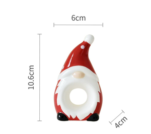 Anneau de serviette en céramique de qualité alimentaire, Père Noël, pour hôtel, restaurant, décoration de table de Noël, logo personnalisé, cadeau de Noël créatif, vente en gros - Product Image 3