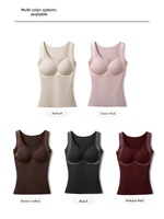 Gilet thermique en soie de mûrier pour femme, prêt à expédier, mélange de lyocell, sans couture, amincissant, couche de base avec soutien-gorge intégré