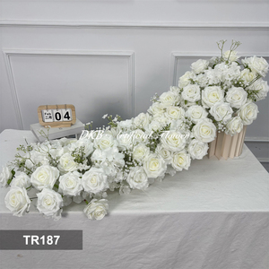 ผ้าปูโต๊ะดอกไม้ประดิษฐ์แบบปรับแต่งได้ แถวดอกไม้ผ้าไหมสำหรับตกแต่งงานแต่งงาน ทางเดินดอกไม้สำหรับซุ้มแต่งงาน - Product Image 2