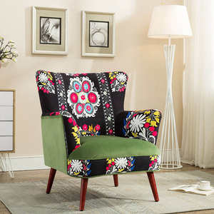 Chaise de loisirs de <span class=keywords><strong>fleurs</strong></span> de Style chinois en attente d'hôtel Patchwork chaise d'appoint en <span class=keywords><strong>tissu</strong></span> rembourré <span class=keywords><strong>fauteuil</strong></span> floral - Product Image 4
