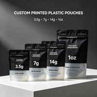 Boîte couleur personnalisée imprimée pour l'emballage de sachets refermables en Mylar de 3,5 g