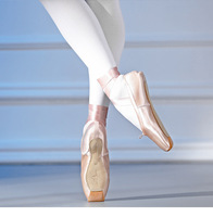 Chaussures de pointe en satin bon marché pour la danse classique, pour enfants, filles, femmes et adultes, avec embout en cuir