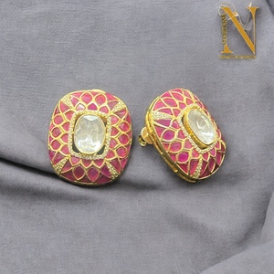 Meilleure Qualité Vintage Rose Design Stud Moissanite Argent 925 Rhodium Boucles D'oreilles Lunette Réglage Fiançailles Collection Anniversaires - Product Image 6