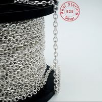 Chaîne à maillons en argent sterling 925 de 4 mm, coupe diamant, épaisse, pour homme, fabriquée à la machine, pour collier et bracelet