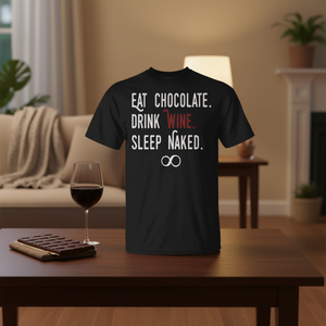 กินช็อกโกแลต ดื่มไวน์ นอนเปลือย เสื้อยืดอินฟินิตี้ - Product Image 3