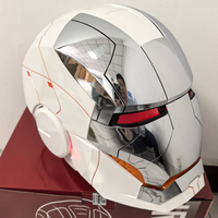 Casque intelligent portable blanc MK5 avec commande vocale, commande tactile, télécommande et fonctions d'ouverture/fermeture automatiques