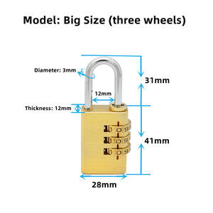 Candado de combinación de cobre puro sólido, candado antirrobo pequeño impermeable para exteriores para equipaje de dormitorio, pulido y duradero - Product Image 3