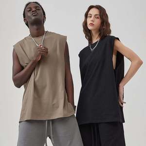 Venta al por mayor 250gsm algodón chaleco camiseta sin mangas de gran tamaño camiseta sin mangas de peso pesado personalizado liso camisetas sin mangas - Product Image 3