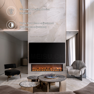 <span class=keywords><strong>Chimenea</strong></span> Eléctrica <span class=keywords><strong>Decorativa</strong></span> MEISU.CH con Llama Realista, Inserto de Leña Artificial, Pantalla de Imitación - Product Image 2