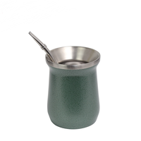 Tasse à gourde Yerba Mate en acier inoxydable 304 à double paroi avec paille Bombilla 230ml