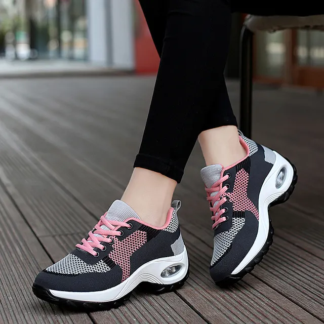Women's Shoes 2022 Zapatillas Mujer New Arrival Mesh Casual Shoes Platform Wedge Sneakers Plus Size Flats Zapatillas Sneakers