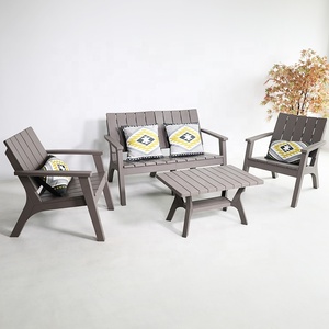 <span class=keywords><strong>Muebles</strong></span> de plástico impermeables para exteriores, conjunto de sofás de cuatro plazas para Patio - Product Image 3