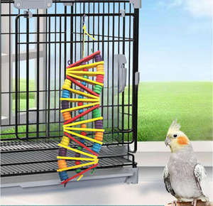 Blocs de bois multicolores Balançoire suspendue debout Nouvel oiseau Grand perroquet Oiseau en papier Jouet à mâcher Perroquets <span class=keywords><strong>Cage</strong></span> Jouet à mordre - Product Image 2