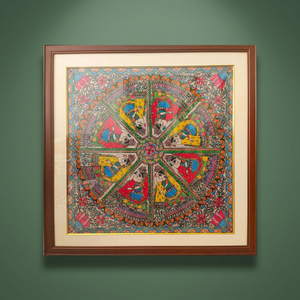 Pintura Madhubani Cultural de Bihar, Lienzo 3D Hecho a Mano, Arte Folclórico, Decoración de Pared, 2493 USD de Ojistha Industries, Jharkhand 2500 - Product Image 1