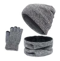 Ensemble bonnet, écharpe et gants tactiles pour homme et femme, ensemble bonnet, gants et cache-cou avec doublure en polaire tricotée chaude, logo personnalisé