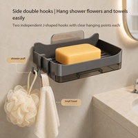Porte-savon mural sans perçage, support de savon de luxe pour salle de bain, plateau à savon auto-adhésif drainable, vente en gros
