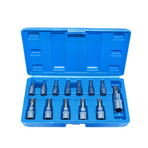 Juego de llaves de vaso Torx profesional de 13 piezas, T8 T60, con accionamiento hexagonal de 1/4 pulgada, cromado, para reparación automotriz - Product Image 2