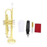 Hot Sale Bb-key Wind Instruments Professional Trumpet Brass Material Gold Color Trumpet with Case