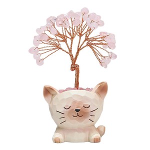 Ornement d'arbre en cristal en forme de chat mignon, en résine, pour décoration de bureau à domicile, cadeau - Product Image 3