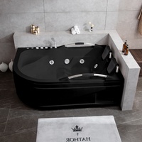 Nouveau noir Jakuzzi vente en gros de baignoire de massage à jet d'air bon marché hôtel baignoire de massage double en acrylique avec douche