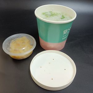 SP2880 porridge usa <span class=keywords><strong>e</strong></span> getta di alta qualità, tagliatelle, zuppa a parete singola secchio di carta con coperchio. Logo personalizzato - Product Image 5