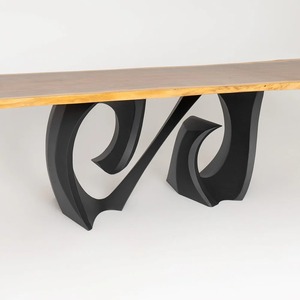 Table à manger à cadre en métal Mobilier luxueux moderne du milieu du siècle Foshan Ensemble de table de salle à manger rectangulaire en bois 10 places - Product Image 6