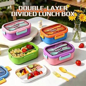 Boîte à lunch isotherme en plastique de qualité alimentaire pour étudiants et employés de bureau, portable avec compartiment alimentaire - Product Image 1