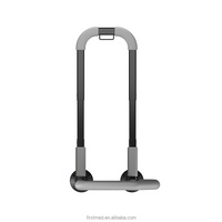 Barre d'assistance de lit réglable à installation sans outil, avec lumière à capteur de mouvement, pieds à ventouse en acier à haute teneur en carbone, hauteur réglable en 14 niveaux, pour seniors