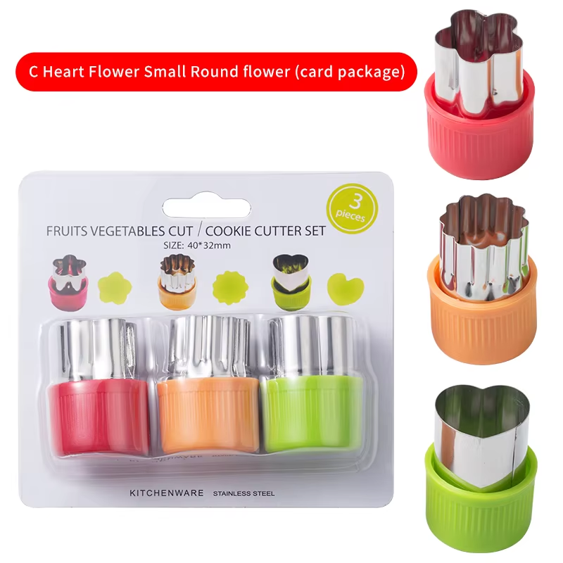 Rouge + vert + orange-forme de coeur