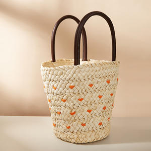 <span class=keywords><strong>2023</strong></span> nouveau petit sac brodé de vacances de balle de maïs mode paille tissé dames tissé sac de plage - Product Image 6