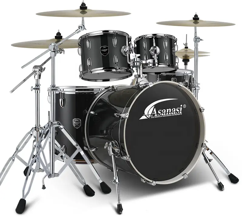 Высококачественная профессиональная ударная установка 5 барабанов 4 тарелки перкуссионные инструменты окрашены в черный цвет для продажи