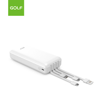 Batterie portative Offre Spéciale de batterie de téléphone portable de lithium de banque d'alimentation chargeant PD 20W la capacité élevée a intégré la banque d'alimentation de câble 20000mah