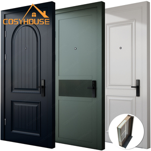 Porte de chambre à coucher intérieure peinte aux normes françaises de luxe Premium Porte en bois personnalisée avec garniture finie pour appartements et hôtels - Product Image 1