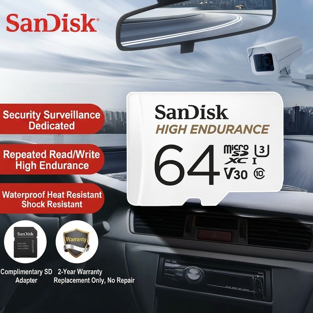 Original SanDisk HIGH ENDURANCE Memory Card 64G Micro Tf SD Card 512G U3 V30 4K TF Flash Card for Monitor Video