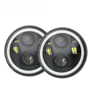 Accesorios para Automóviles, Faro LED de 5.75 Pulgadas, 12V, Anillo Halo Blanco, H4 H1, Luz Alta y Baja, DRL para Motocicleta, 60W, 6000 Lúmenes - Product Image 1