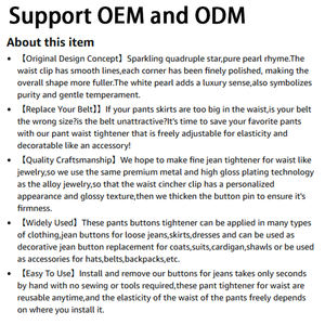 Ajusteur de taille, clip de serrage de taille Pearl Star, boutons de jeans instantanés sans <span class=keywords><strong>couture</strong></span>, épingles pour jeans amples, robes, jupes - Product Image 6