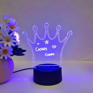 3D LED Color Luminous Acrylic Writing Board Transparent Message Night <b>Light</b> Novelty Birthday Gift for Children - Product Image 5