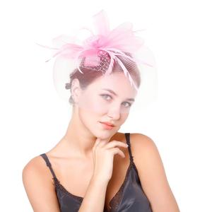 2025 nuovo Design elegante chiesa per <span class=keywords><strong>il</strong></span> giorno del partito cappelli Fascinator accessori per capelli da sposa donna <span class=keywords><strong>cappello</strong></span> piuma - Product Image 6